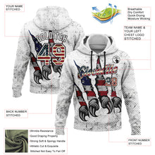 Laden Sie das Bild in den Galerie-Viewer, Custom Stitched White Vintage USA Flag-Black 3D American Flag Retro Distressed Grunge Sports Pullover Sweatshirt Hoodie
