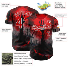 Load image into Gallery viewer, Custom Red Black-White 3D Halloween Spooky Horror Zombies Authentic Baseball Jersey
