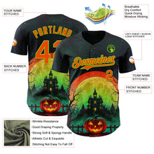 Загрузить изображение в средство просмотра галереи, Custom Black Orange-Neon Green 3D Halloween Spooky Pumpkin Authentic Baseball Jersey
