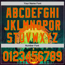Загрузить изображение в средство просмотра галереи, Custom Black Orange-Neon Green 3D Halloween Spooky Pumpkin Authentic Baseball Jersey

