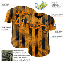 Load image into Gallery viewer, Custom Orange Bay Orange-Black 3D Halloween Spooky Pumpkin Stripe Authentic Baseball Jersey
