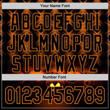 Load image into Gallery viewer, Custom Black Bay Orange 3D Halloween Spooky Pumpkin Stripe Authentic Baseball Jersey
