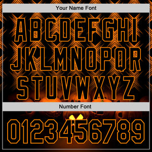 Custom Black Bay Orange 3D Halloween Spooky Pumpkin Stripe Authentic Baseball Jersey