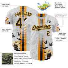Загрузить изображение в средство просмотра галереи, Custom White Black-Gold 3D Halloween Spooky Bat Stripe Authentic Baseball Jersey
