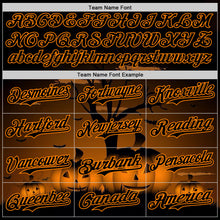 Load image into Gallery viewer, Custom Black Bay Orange 3D Halloween Spooky Pumpkin Authentic Baseball Jersey
