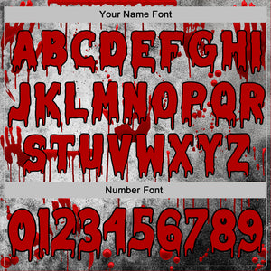 Custom Gray Red-Black 3D Halloween Creepy Blood Horror Sports Pullover Sweatshirt Hoodie