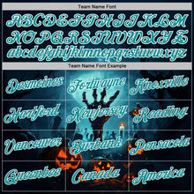 Charger l&#39;image dans la galerie, Custom Blue Teal-White 3D Halloween Zombies Spooky Sports Pullover Sweatshirt Hoodie
