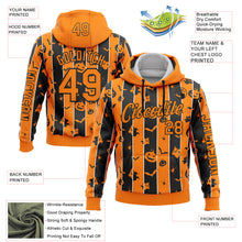 Load image into Gallery viewer, Custom Bay Orange Black 3D Halloween Pumpkin Spooky Stripe Sports Pullover Sweatshirt Hoodie
