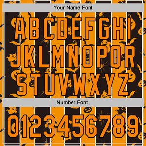 Custom Bay Orange Black 3D Halloween Pumpkin Spooky Stripe Sports Pullover Sweatshirt Hoodie