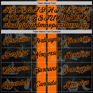 Custom Black Orange-Bay Orange 3D Halloween Pumpkin Spooky Stripe Sports Pullover Sweatshirt Hoodie