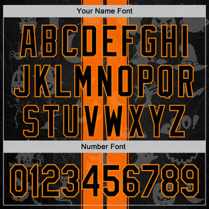 Custom Black Orange-Bay Orange 3D Halloween Pumpkin Spooky Stripe Sports Pullover Sweatshirt Hoodie