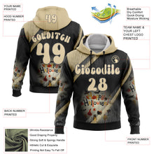 Load image into Gallery viewer, Custom Black Cream-Steel Gray 3D Halloween Spooky Stripe Sports Pullover Sweatshirt Hoodie
