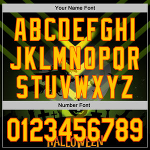 Custom Green Yellow-Orange 3D Halloween Spooky Sportswear Sports Pullover Sweatshirt Hoodie