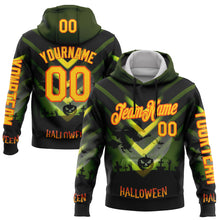 Load image into Gallery viewer, Custom Green Yellow-Orange 3D Halloween Spooky Sportswear Sports Pullover Sweatshirt Hoodie
