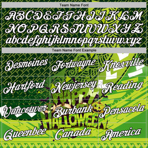 Custom Green White-Black 3D Halloween Spooky Sportswear Sports Pullover Sweatshirt Hoodie