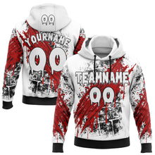 Load image into Gallery viewer, Custom White Red-Black 3D Halloween Creepy Scratch Spooky Sports Pullover Sweatshirt Hoodie

