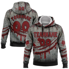 Load image into Gallery viewer, Custom Gray Red-Black 3D Halloween Creepy Spooky Horror Sports Pullover Sweatshirt Hoodie
