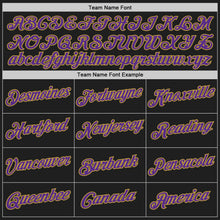 Load image into Gallery viewer, Custom Stitched Black Purple-Old Gold 3D Pattern Design Abstract Brush Stroke Sports Pullover Sweatshirt Hoodie
