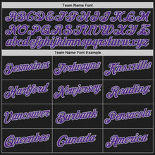 Load image into Gallery viewer, Custom Stitched Black Purple-Gray 3D Pattern Design Abstract Brush Stroke Sports Pullover Sweatshirt Hoodie
