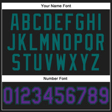 Load image into Gallery viewer, Custom Stitched Black Purple-Teal 3D Pattern Design Abstract Brush Stroke Sports Pullover Sweatshirt Hoodie
