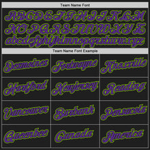 Load image into Gallery viewer, Custom Stitched Black Purple-Neon Green 3D Pattern Design Abstract Brush Stroke Sports Pullover Sweatshirt Hoodie
