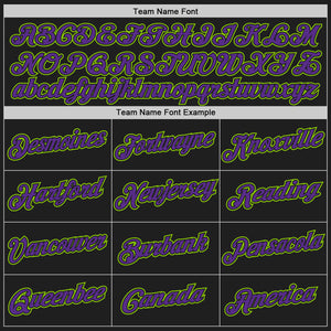 Custom Stitched Black Purple-Neon Green 3D Pattern Design Abstract Brush Stroke Sports Pullover Sweatshirt Hoodie