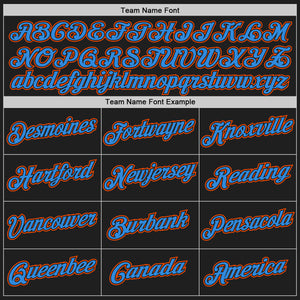 Custom Stitched Black Powder Blue-Orange 3D Pattern Design Abstract Brush Stroke Sports Pullover Sweatshirt Hoodie