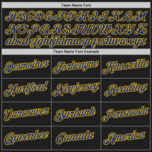 Load image into Gallery viewer, Custom Stitched Black Royal-Gold 3D Pattern Design Abstract Brush Stroke Sports Pullover Sweatshirt Hoodie
