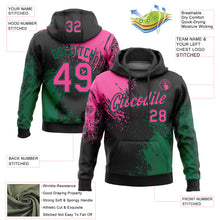 Load image into Gallery viewer, Custom Stitched Black Pink-Kelly Green 3D Pattern Design Abstract Brush Stroke Sports Pullover Sweatshirt Hoodie
