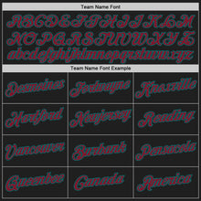 Load image into Gallery viewer, Custom Stitched Black Crimson-Teal 3D Pattern Design Abstract Brush Stroke Sports Pullover Sweatshirt Hoodie
