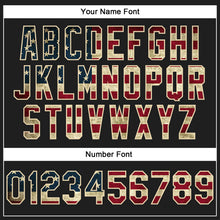 Load image into Gallery viewer, Custom Stitched Black Vintage USA Flag Crimson-Cream 3D Pattern Design Abstract Brush Stroke Sports Pullover Sweatshirt Hoodie

