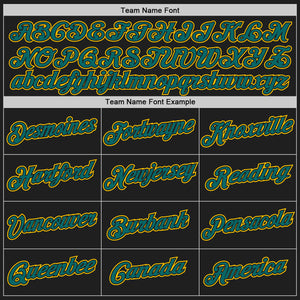 Custom Stitched Black Teal-Yellow 3D Pattern Design Abstract Brush Stroke Sports Pullover Sweatshirt Hoodie