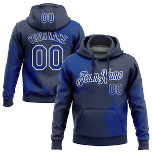 Custom Stitched Navy Royal-White 3D Pattern Design Abstract Brush Stroke Sports Pullover Sweatshirt Hoodie
