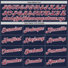 Load image into Gallery viewer, Custom Stitched Navy Crimson-White 3D Pattern Design Abstract Brush Stroke Sports Pullover Sweatshirt Hoodie
