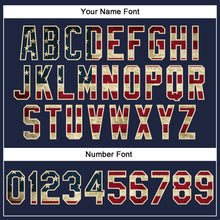 Load image into Gallery viewer, Custom Stitched Navy Vintage USA Flag Crimson-Cream 3D Pattern Design Abstract Brush Stroke Sports Pullover Sweatshirt Hoodie
