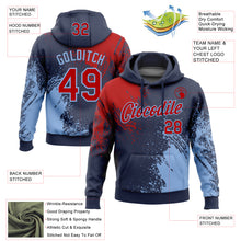 Загрузить изображение в средство просмотра галереи, Custom Stitched Navy Red-Light Blue 3D Pattern Design Abstract Brush Stroke Sports Pullover Sweatshirt Hoodie

