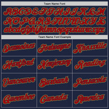 Загрузить изображение в средство просмотра галереи, Custom Stitched Navy Red-Old Gold 3D Pattern Design Abstract Brush Stroke Sports Pullover Sweatshirt Hoodie
