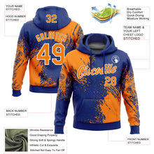 Charger l&#39;image dans la galerie, Custom Stitched Royal Bay Orange-White 3D Pattern Design Abstract Brush Stroke Sports Pullover Sweatshirt Hoodie

