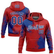 Charger l&#39;image dans la galerie, Custom Stitched Red Royal-White 3D Pattern Design Abstract Brush Stroke Sports Pullover Sweatshirt Hoodie
