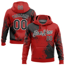 Charger l&#39;image dans la galerie, Custom Stitched Red Black-White 3D Pattern Design Abstract Brush Stroke Sports Pullover Sweatshirt Hoodie
