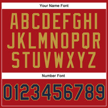 Load image into Gallery viewer, Custom Stitched Red Navy-Old Gold 3D Pattern Design Abstract Brush Stroke Sports Pullover Sweatshirt Hoodie
