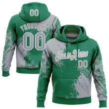 Laden Sie das Bild in den Galerie-Viewer, Custom Stitched Kelly Green Gray-White 3D Pattern Design Abstract Brush Stroke Sports Pullover Sweatshirt Hoodie
