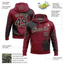 Загрузить изображение в средство просмотра галереи, Custom Stitched Crimson Black-Cream 3D Pattern Design Abstract Brush Stroke Sports Pullover Sweatshirt Hoodie
