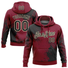 Загрузить изображение в средство просмотра галереи, Custom Stitched Crimson Black-Cream 3D Pattern Design Abstract Brush Stroke Sports Pullover Sweatshirt Hoodie
