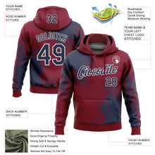 Загрузить изображение в средство просмотра галереи, Custom Stitched Crimson Navy-White 3D Pattern Design Abstract Brush Stroke Sports Pullover Sweatshirt Hoodie
