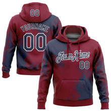 Загрузить изображение в средство просмотра галереи, Custom Stitched Crimson Navy-White 3D Pattern Design Abstract Brush Stroke Sports Pullover Sweatshirt Hoodie
