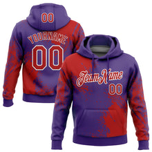 Загрузить изображение в средство просмотра галереи, Custom Stitched Purple Red-White 3D Pattern Design Abstract Brush Stroke Sports Pullover Sweatshirt Hoodie
