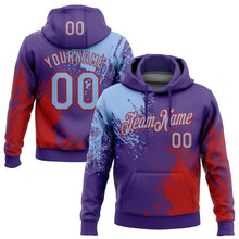 Загрузить изображение в средство просмотра галереи, Custom Stitched Purple Light Blue-Red 3D Pattern Design Abstract Brush Stroke Sports Pullover Sweatshirt Hoodie
