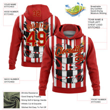 Charger l&#39;image dans la galerie, Custom Stitched Red White Black-Old Gold 3D Pattern Design Stripe Sports Pullover Sweatshirt Hoodie
