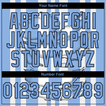 Load image into Gallery viewer, Custom Stitched Light Blue White-Black 3D Pattern Design Stripe Sports Pullover Sweatshirt Hoodie
